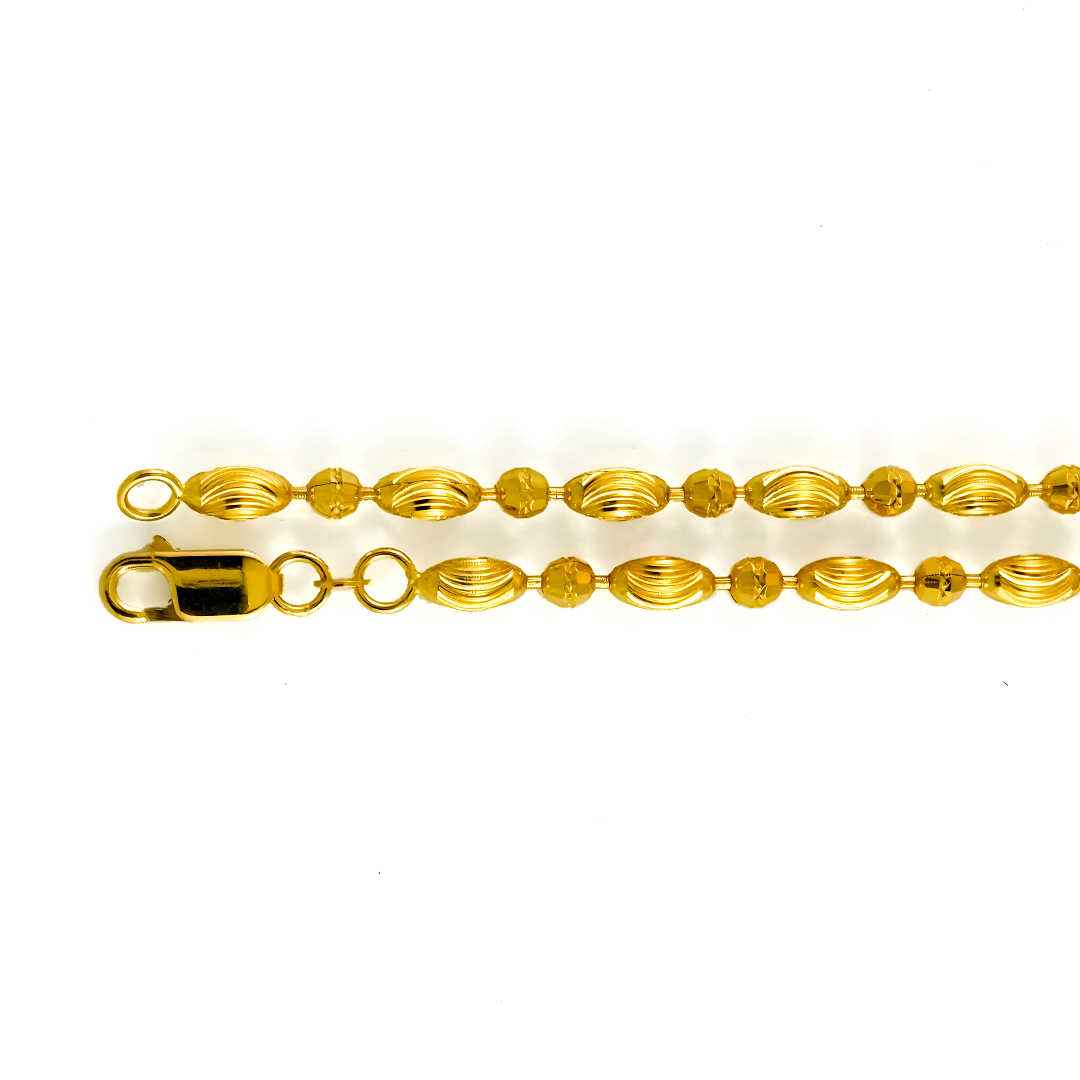 4mm Oval Ball Diamond Moon Cut Chain