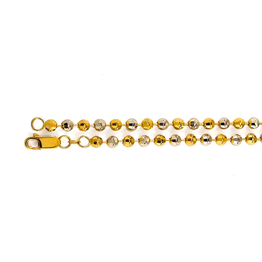 4mm Two Tone Diamond Cut Ball Chain